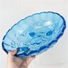 Image 2 : Vintage Blue Glass Oval Grape Pattern Fruit Bowl