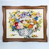 Image 1 : Beautiful Cottage Core Needle Point Floral Wall Hanging 