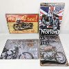 Image 1 : Set of 4 Motorcycle Metal Signs 11.5" x 8"