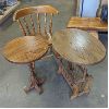 Image 1 : Round Back Wood Chair & Two Accent Tables with Magazine Rack