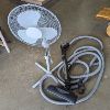 Image 1 : Upright Fan 42" (Appears Unused) and Electrolux Central Vac Power Head and Hose
