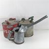Image 1 : Lot of 2 Gas Cans & Embossed 1 Quart Can