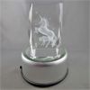 Image 2 : Laser Etched Unicorn in Glass with Multi Color Light Stand