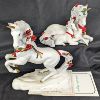 Image 1 : Set of 2 Christmas Porcelain Unicorns from the Princeton Gallery with COA