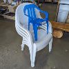 Image 1 : Set of 4 Plastic Patio Chairs and 1 Child's Chair - Very Good Condition