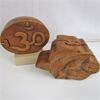 Image 1 : Set of 2 Wood Puzzle Boxes - Om Symbol & Dolphins - Treasure Box