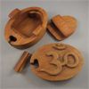 Image 5 : Set of 2 Wood Puzzle Boxes - Om Symbol & Dolphins - Treasure Box