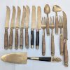 Image 1 : Unique Brass Cutlery Set with Wood Handles 