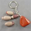 Image 1 : Red Jasper Key Chain & Set of 4 Shiva Lingam Specimens