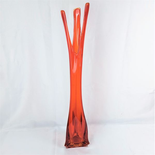 MCM Extra Tall Blown Glass Art Vase 27  Tall - STUNNING!