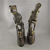 Image 3 : Set of 2 Hand Carved Horn Otters - Marked "Carved by Borneo Native"