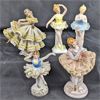 Image 1 : Set of Porcelain Ballerina Figurines with Lace Dresses 