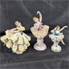 Image 4 : Set of Porcelain Ballerina Figurines with Lace Dresses 
