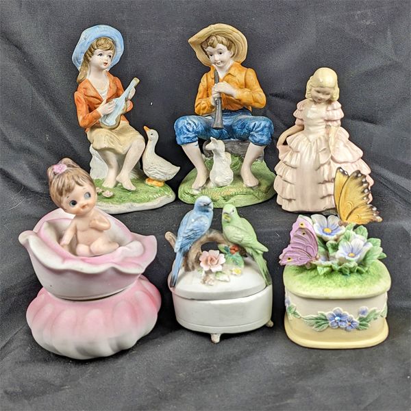 Lot of Mixed Figurines & Trinket Boxes