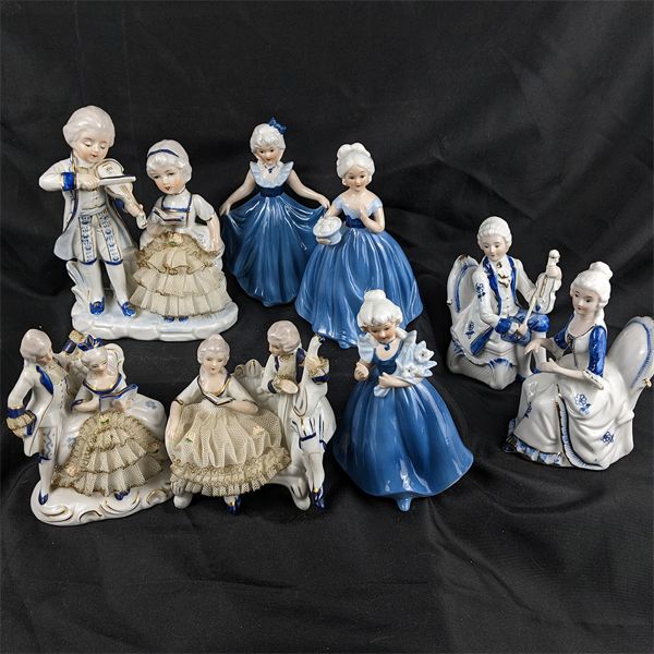Lot of Porcelain Rococo Fashion Style Statues