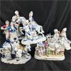 Image 1 : Lot of Porcelain Rococo Fashion Style Statues