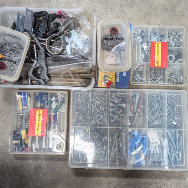 Hardware Lot - Nails, Screws, Washers & Auto Fuses