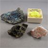 Image 1 : Lot of 4 Various Minerals - Vanadinite, Sulphur, Sphalerite & Peacock Ore