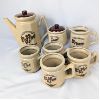 Image 1 : MCM Ceramic Coffee Set with Coffee Pot , 4 Mugs and Cream & Sugar Bowl