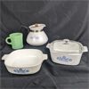 Image 1 : Set of 3 Corning Ware Blue Cornflower Kitchenware & Fire-King Jadeite Mug