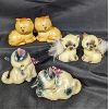 Image 1 : Set of 3 Super Cute Vintage Kitten / Cat Salt & Pepper Shakers