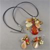 Image 2 : Set of 3 Gemstone Necklaces and Earrings