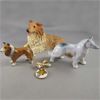 Image 1 : Set of 3 Collie Dog Figurines and Collie Dog Brooch