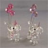Image 3 : Set of 3 Crystal Figurines - 2 Elephants with Balloons and Swan