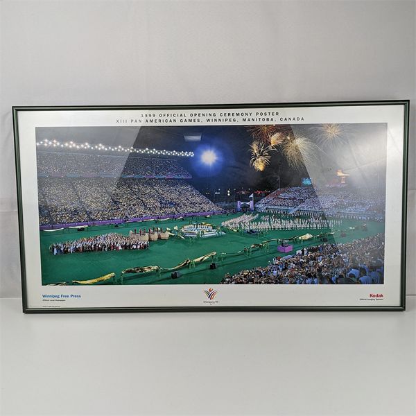 Framed 1999 Official Opening Ceremony Poster XIII Pan American Games