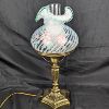 Image 1 : GORGEOUS!  Fenton Glass Hand Painted Table Lamp Signed by Artist Jane Reynolds