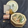 Image 1 : Lot of Vintage Items - 1901 Shakespeare Book, Fabrerge + Avon Colognes & Tins + Plate
