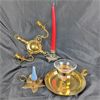 Image 1 : Lot of 4 Brass Candle Holders 