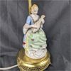 Image 2 : Vintage Working Porcelain Figurine Table Lamp With Shade