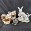 Image 4 : Lot of Whimsical Porcelain & Ceramic Animals + Resin Music Display