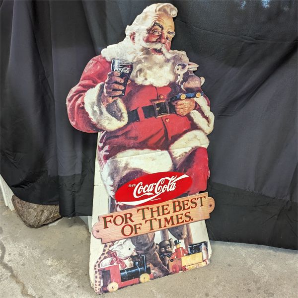 Large Coca Cola Santa Advertising Sign "For the Best of Times"