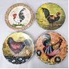 Image 1 : Set of 4 Decorative Chicken and Rooster Plates 8"