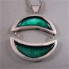 Image 3 : 925 Sterling Silver Abalone Shell Pendant with 18" Sterling Silver Chain