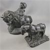 Image 1 : Set of 2 Vintage Figurines - Mining Pony and Girl on Pony