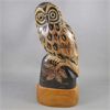 Image 1 : Hand Carved Buffalo Horn Snowy Owl 6" Tall - Designed in Canada 