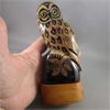Image 3 : Hand Carved Buffalo Horn Snowy Owl 6" Tall - Designed in Canada 