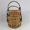 Image 3 : Set of 3 Wicker Baskets with Metal Handles 