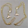 Image 2 : Set of 2 NEW Dolphin Fin Gold Tone Necklaces 