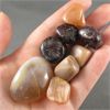 Image 2 : Lot of Polished Garnet, Peach Moonstone & Agate Specimens