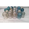 Image 6 : Lot of 23 Vintage Electrical Insulators - Aqua Blue and Clear Glass