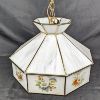 Image 1 : Stained Glass Style Vintage Swag Lamp 
