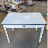 Image 1 : Vintage White Enamel Table 41" x 25" x 30.5"