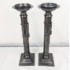 Image 1 : Set of 2 Large Brass Candle Holders 15.5" Tall