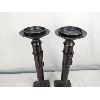 Image 3 : Set of 2 Large Brass Candle Holders 15.5" Tall