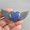 Image 1 : Blue Flash Labradorite Heart with Wings 3"