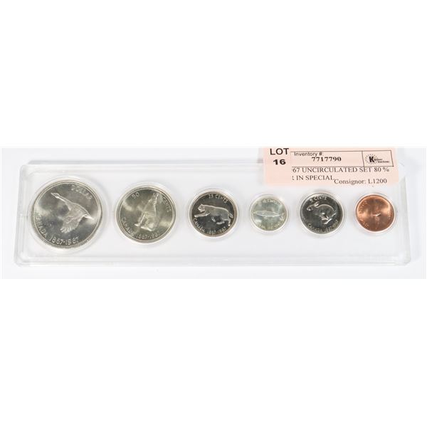 1867-1967 UNCIRCULATED SET 80 % SILVER IN SPECIAL